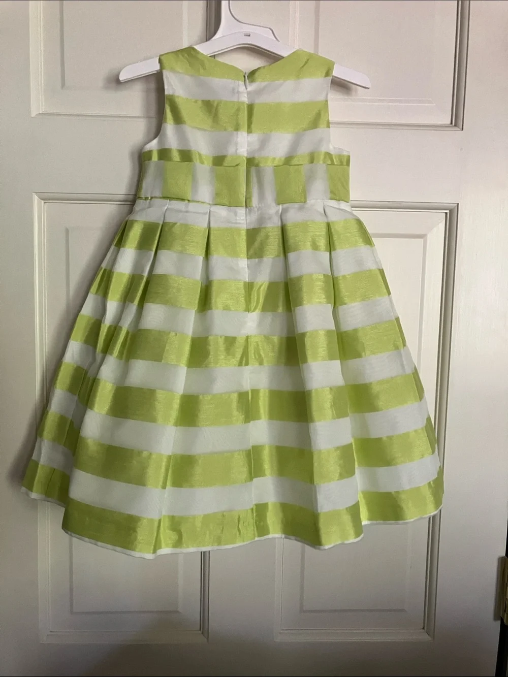 Gymboree Striped Bow Dress - Lime Green & White Dressy Party 4T